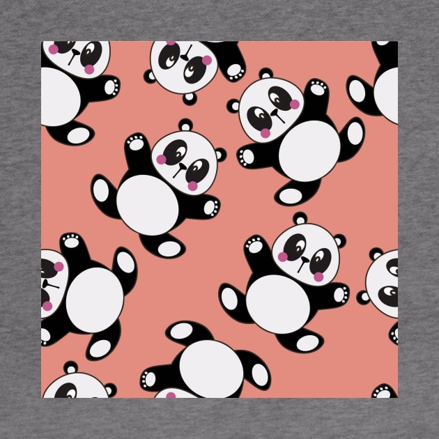 Cute Pandas Vector Art Kids Pattern Seamless by MichelMM